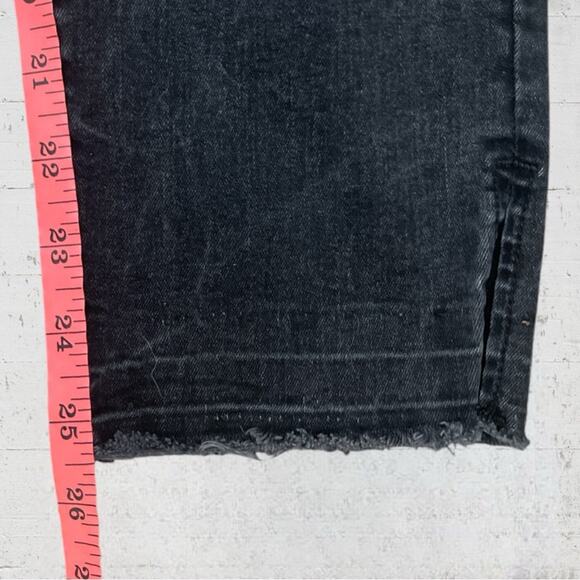 Free People We The Free Raw Edge Split Hem Black Skinny Jeans Size 30 - Picture 12 of 12